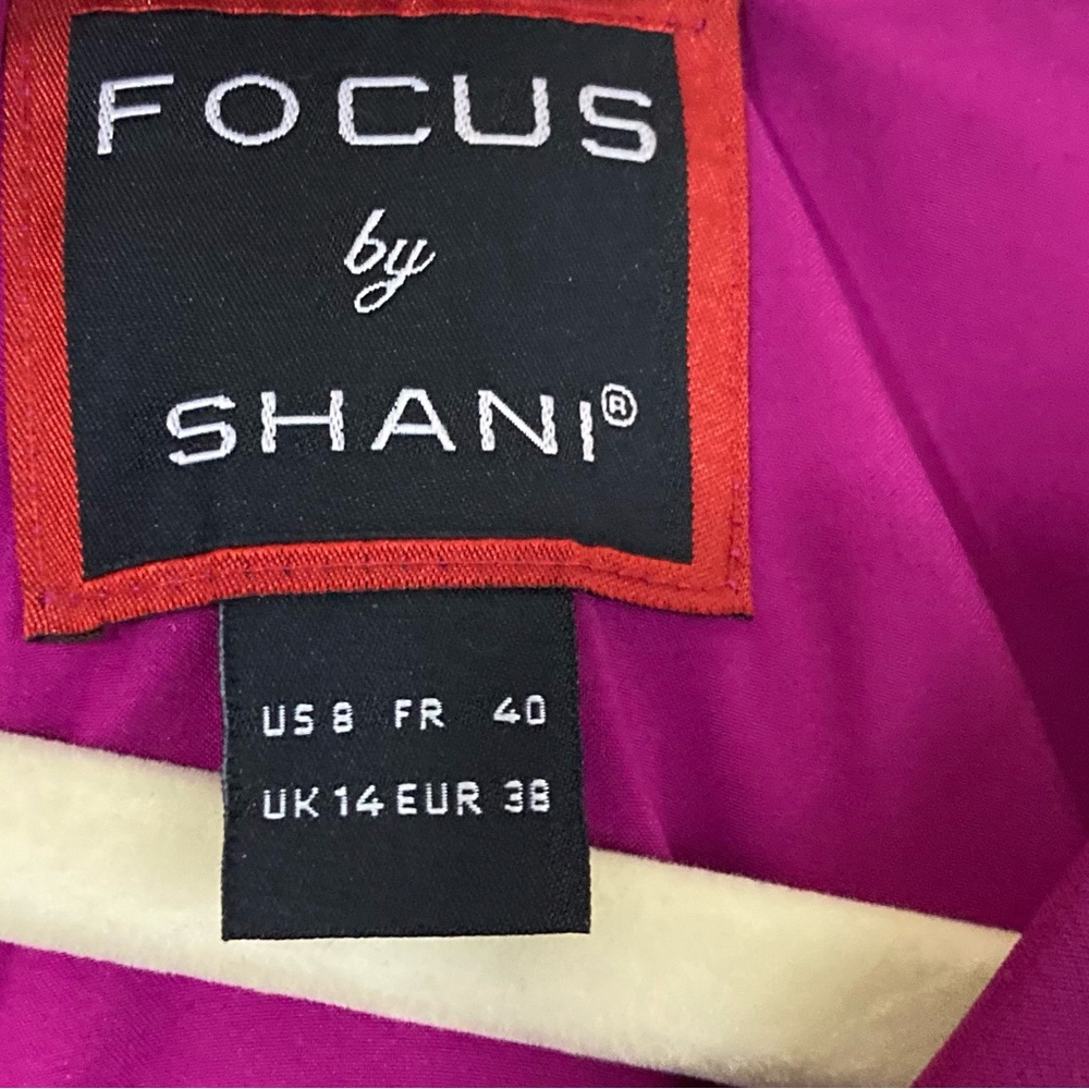 FOCUS BY SHANI V-NECK DRESS WITH ASYMMETRIC FLOUNCE HEM, SIZE 8 - Picture 4 of 5
